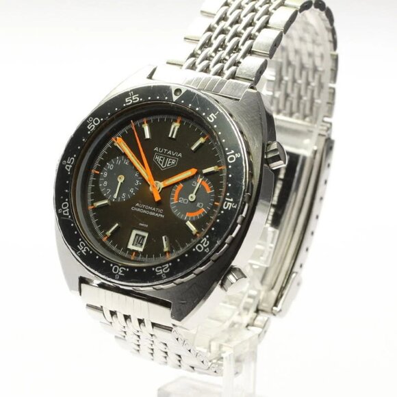 TAG HEUER Otavia Orange Boy Date Chronograph black Dial Automatic Men's - Picture 1 of 9